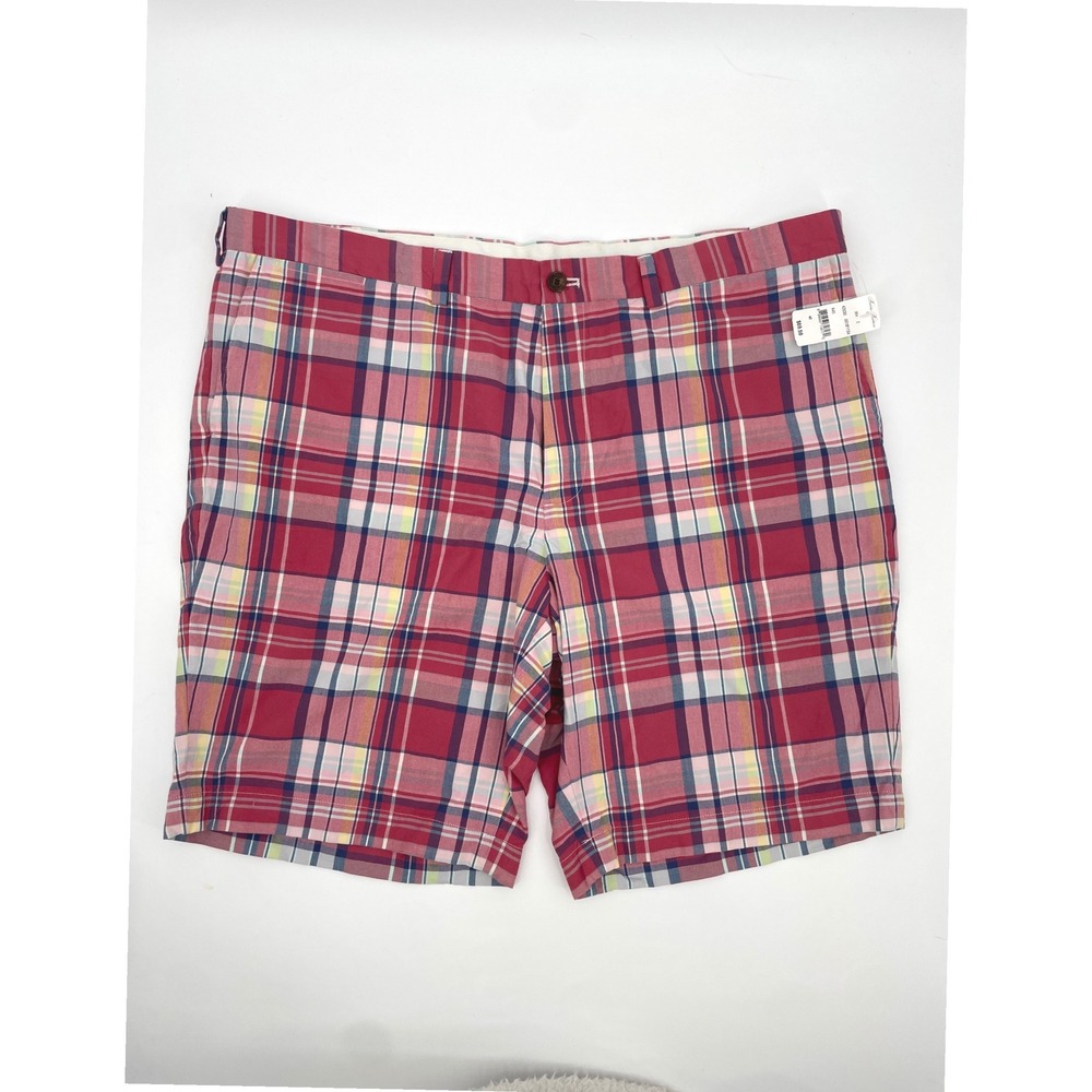 Brooks Brothers Shorts Mens 42 Red Cotton Plaid Preppy Classic Golf New Luxury